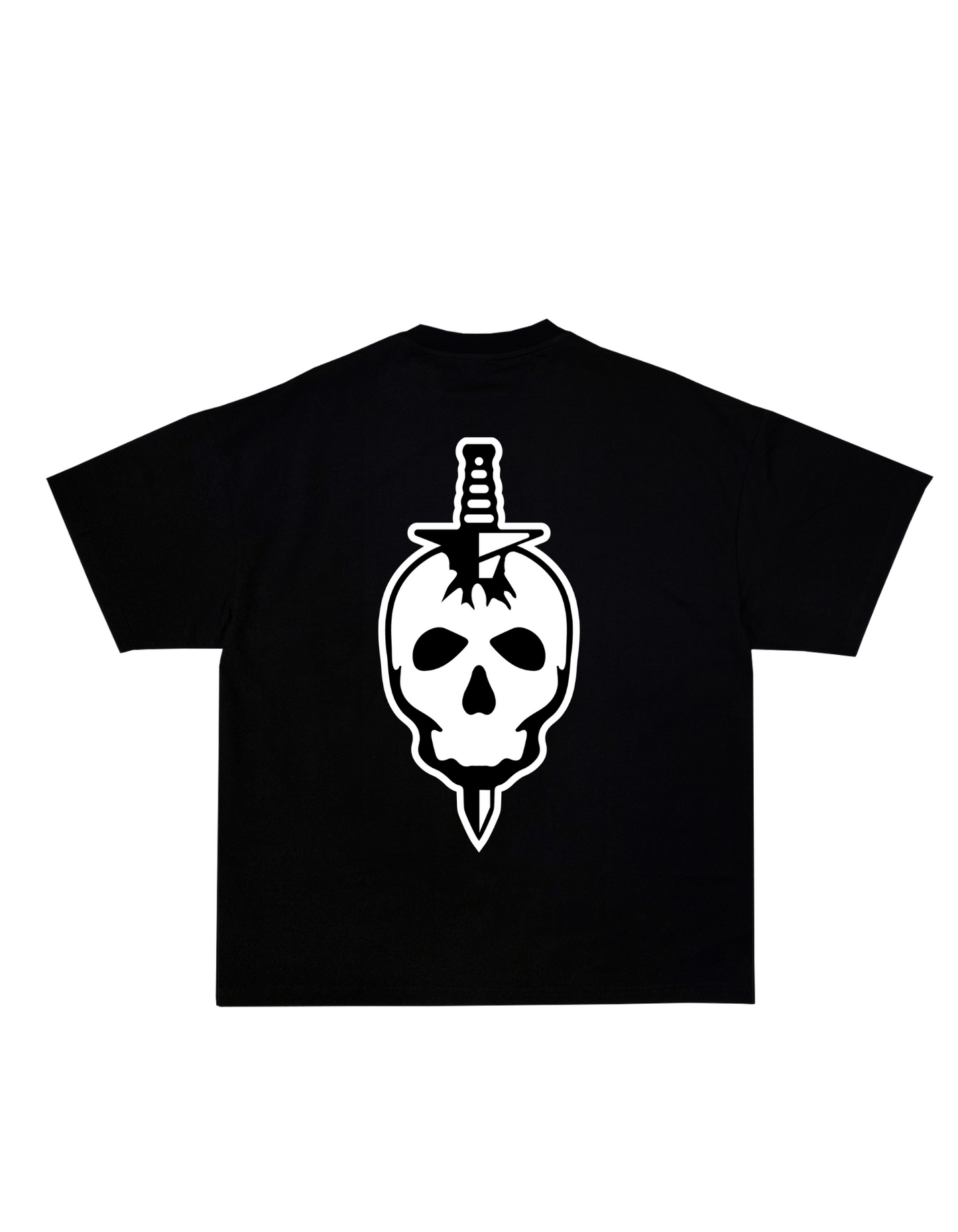 COLLEGIATE SKULL TEE - BLACK